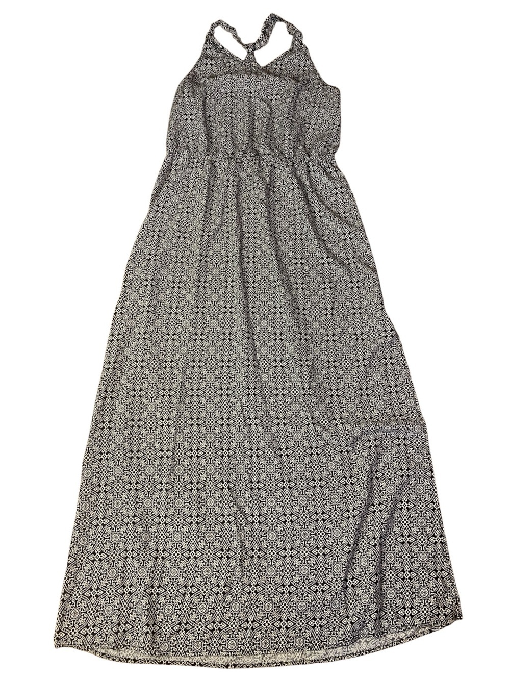 Reitmans Black & White Medallion Print Halter Maxi Dress - Petites M/M